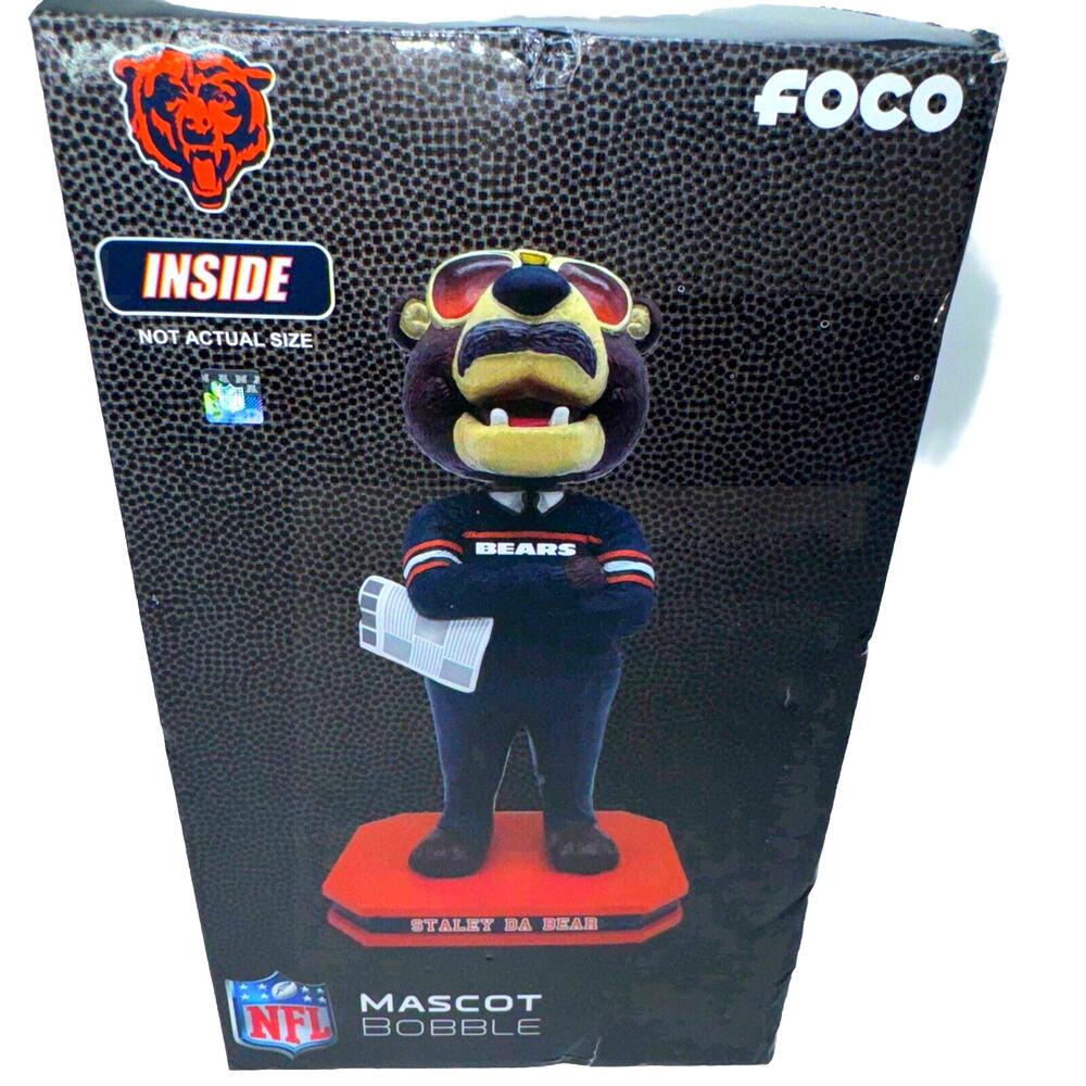 SEALED L.E. NFL Chicago Bears Staley Da Bear Mascot Bobble Head 414/612 Numbered